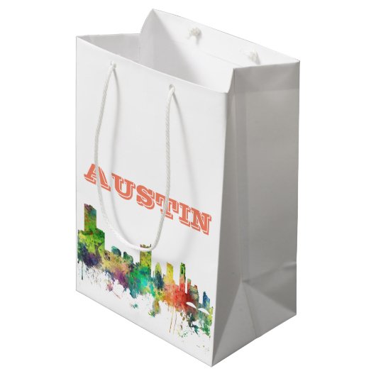 AUSTIN TEXAS SKYLINE SP - MEDIUM CADEAUZAKJE (Voorkant Gekanteld)