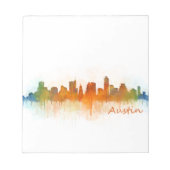 Austin Texas skyline Watercolor v3 Notitieblok (Voorkant)