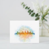 Austin Texas skyline watercolor v4 Briefkaart (Staand voorkant)