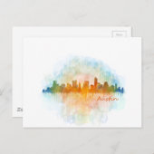 Austin Texas skyline watercolor v4 Briefkaart (Voorkant / Achterkant)