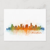 Austin Texas skyline Waterverf v3 Briefkaart (Voorkant)