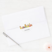AUSTIN TEXAS SKYLINE WB1 - RONDE STICKER (Envelop)