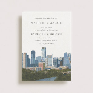 Austin Texas Skyline Wedding Kaart