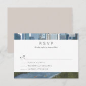 Austin Texas Skyline Wedding RSVP Kaartje (Voorkant / Achterkant)