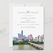 AUSTIN TEXAS Skyline Wedding Save the Date (Voorkant)