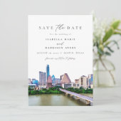 AUSTIN TEXAS Skyline Wedding Save the Date (Staand voorkant)