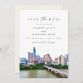 AUSTIN TEXAS Skyline Wedding Save the Date (Voorkant / Achterkant)