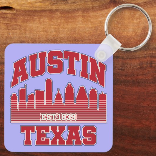 Austin, Texas Sleutelhanger (Achterkant)