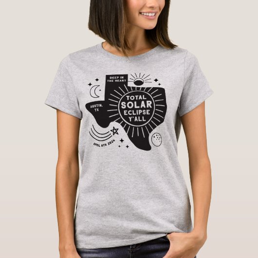 Austin Texas Solar Eclipse T-shirt (Voorkant)