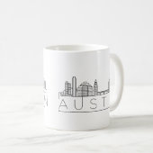 Austin, Texas | Stad gestileerde Skyline Koffiemok (Voorkant rechts)