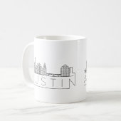 Austin, Texas | Stad gestileerde Skyline Koffiemok (Voorkant links)