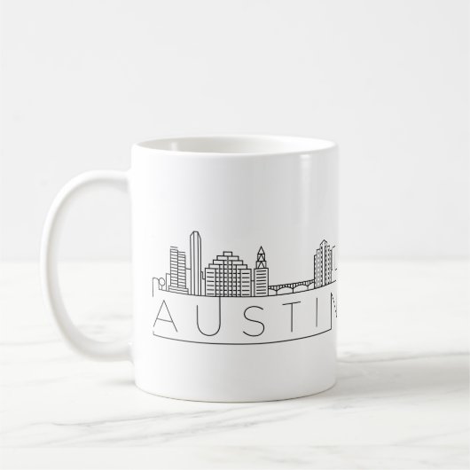 Austin, Texas | Stad gestileerde Skyline Koffiemok (Links)
