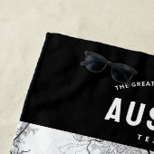 Austin, Texas Stadsplattegrond + Uw Aangepaste Loc Strandlaken (In situ)