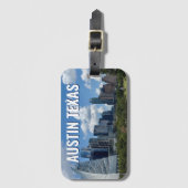 Austin Texas Stadssilhouet Fotografie Bagagelabel (Voorkant (verticaal))