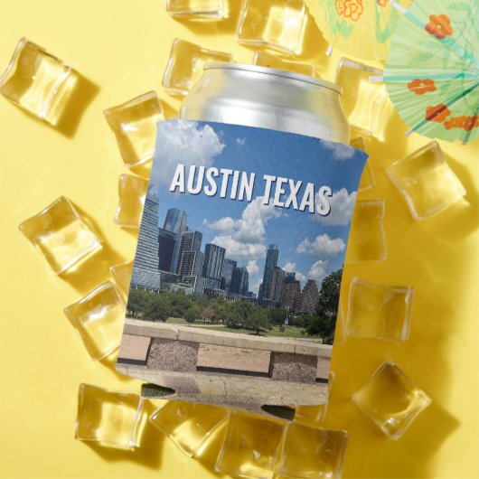 Austin Texas Stadssilhouet Fotografie Blikjeskoeler (Insitu Zomer)