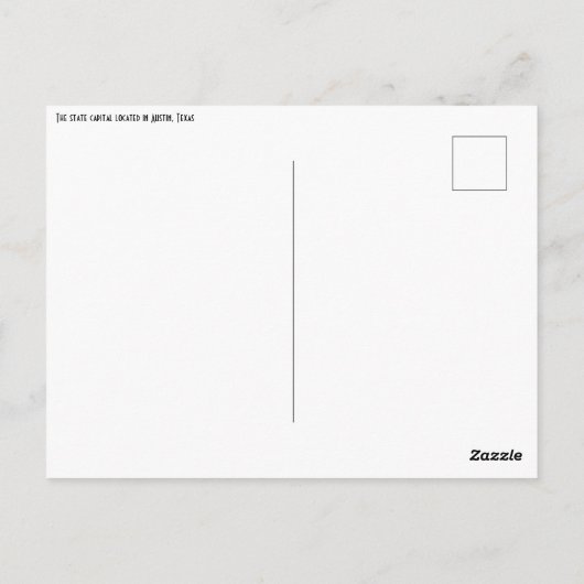 Austin Texas State Capital Building Briefkaart (Achterkant)