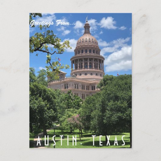 Austin Texas State Capitol Briefkaart (Voorkant)