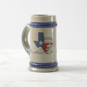 Austin Texas State Map met Star, Boots, Pet Stein Bierpul (Voorkant links)