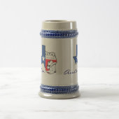 Austin Texas State Map met Star, Boots, Pet Stein Bierpul (Center)