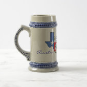 Austin Texas State Map met Star, Boots, Pet Stein Bierpul (Links)
