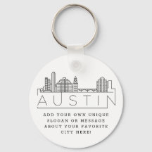 Austin, Texas Stylized Skyline | Aangepaste slogan