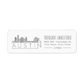 Austin, Texas Stylized Skyline | Etiket (Voorkant)