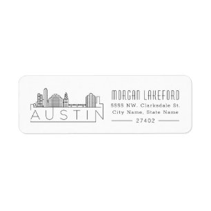 Austin, Texas Stylized Skyline   Etiket