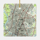 Austin Texas Topo Keramisch Ornament (Achterkant)