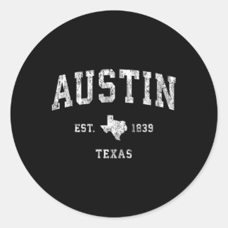 Austin Texas TX Atletische Sport Ronde Sticker