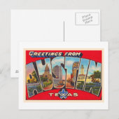 Austin Texas TX  Briefkaart met grote letters (Voorkant / Achterkant)