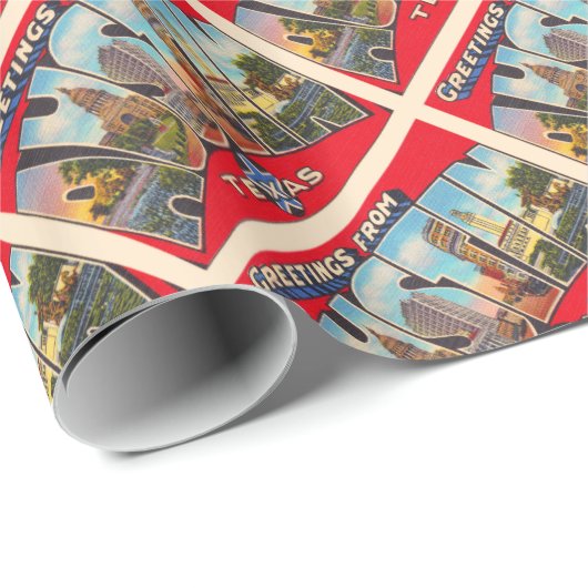 Austin Texas TX  Briefkaart met grote letters Cadeaupapier (Rol Hoek)