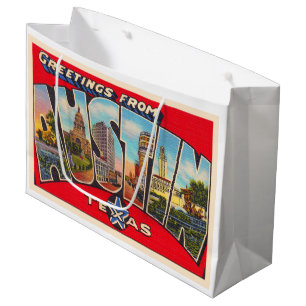 Austin Texas TX  Briefkaart met grote letters Groot Cadeauzakje