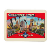 Austin Texas TX Briefkaart met grote letters Magneet (Horizontaal)