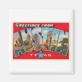 Austin Texas TX  Briefkaart met grote letters Magneet (Voorkant)