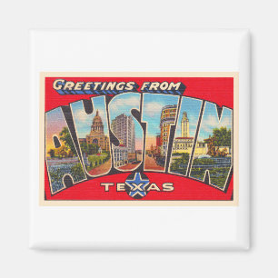 Austin Texas TX  Briefkaart met grote letters Magneet