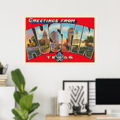 Austin Texas TX  Briefkaart met grote letters Poster (Thuiskantoor)