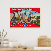 Austin Texas TX  Briefkaart met grote letters Poster (Keuken)