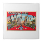 Austin Texas TX  Briefkaart met grote letters Tegeltje (Voorkant)