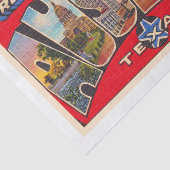Austin Texas TX Briefkaart met grote letters Tissuepapier (Detail)