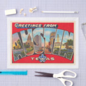 Austin Texas TX Briefkaart met grote letters Tissuepapier (Craft)