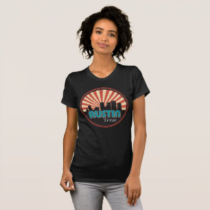 Austin Texas Tx City State Skyline Retro T-shirt