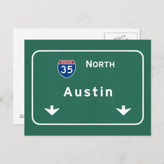 Austin Texas tx Interstate Highway Freeway Road : Briefkaart (Voorkant / Achterkant)
