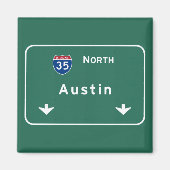 Austin Texas TX Interstate Highway Freeway Road: Magneet (Voorkant)