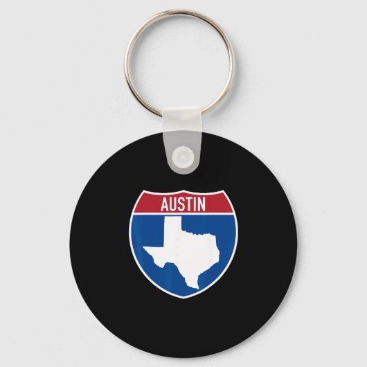 Austin Texas Tx Interstate Highway Vakantie Herinn Sleutelhanger (Voorkant)