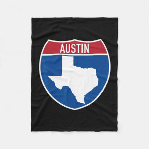 Austin Texas Tx Interstate Snelweg Vakantie Aanden Fleece Deken
