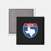Austin Texas Tx Interstate Snelweg Vakantie Aanden Magneet (Voorkant / Achterkant)