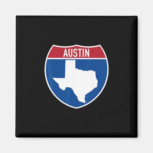 Austin Texas Tx Interstate Snelweg Vakantie Aanden Magneet (Voorkant)