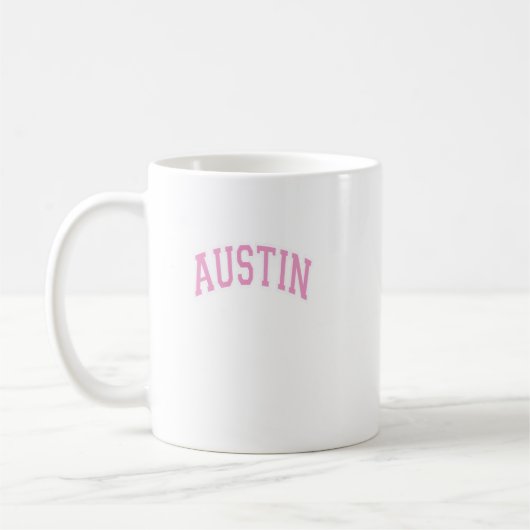 Austin Texas Tx Varsity Style Pink Text Koffiemok (Links)