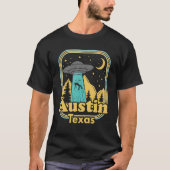 Austin Texas Ufo Alien 80s Retro State Pride T-shirt (Voorkant)