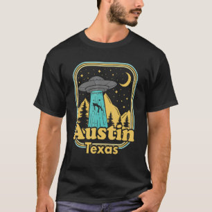 Austin Texas Ufo Alien 80s Retro State Pride T-shirt